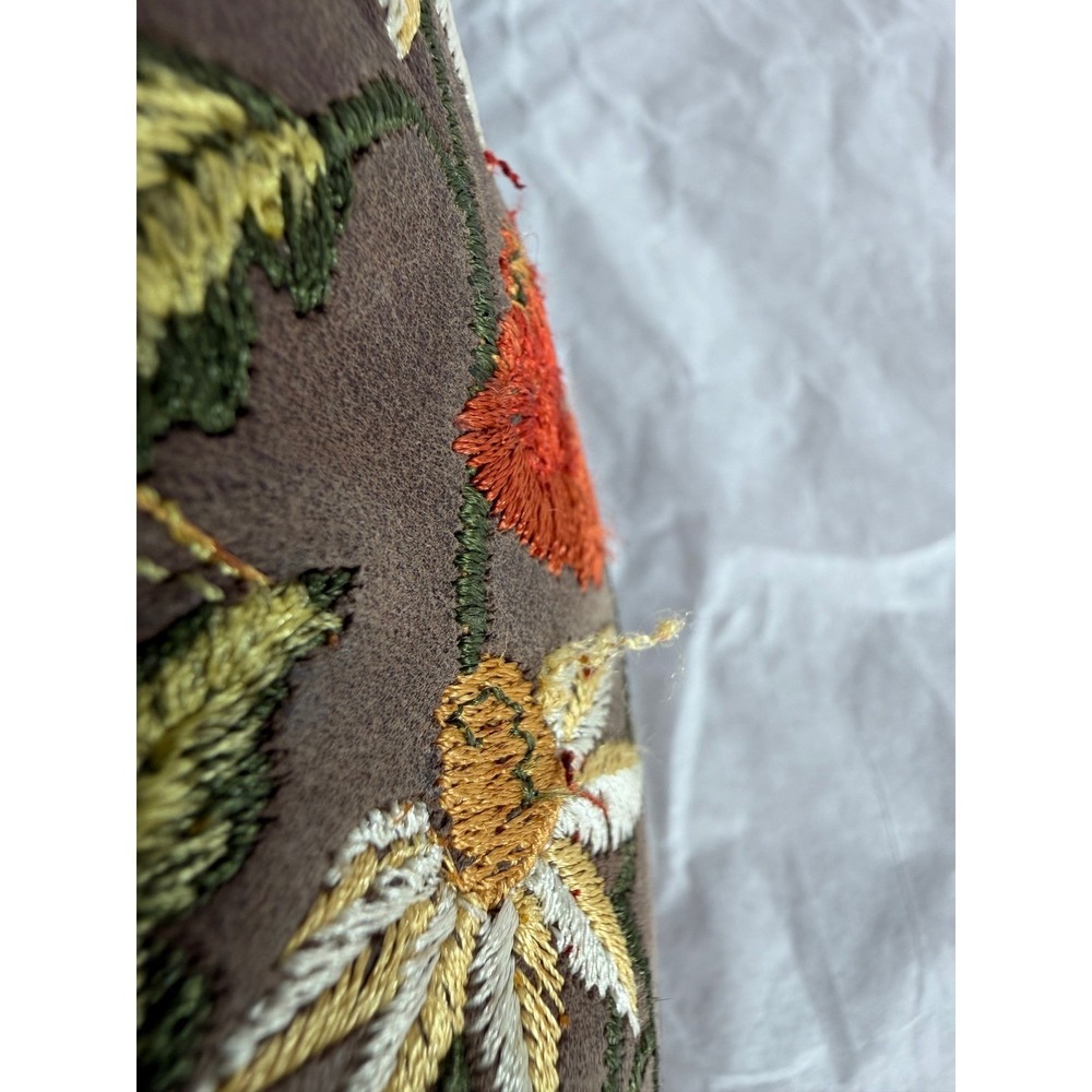 Lane Boots Western Embroidered Floral Wild Stitch Brown Leather Cowgirl 11 FLAWS - Picture 13 of 16